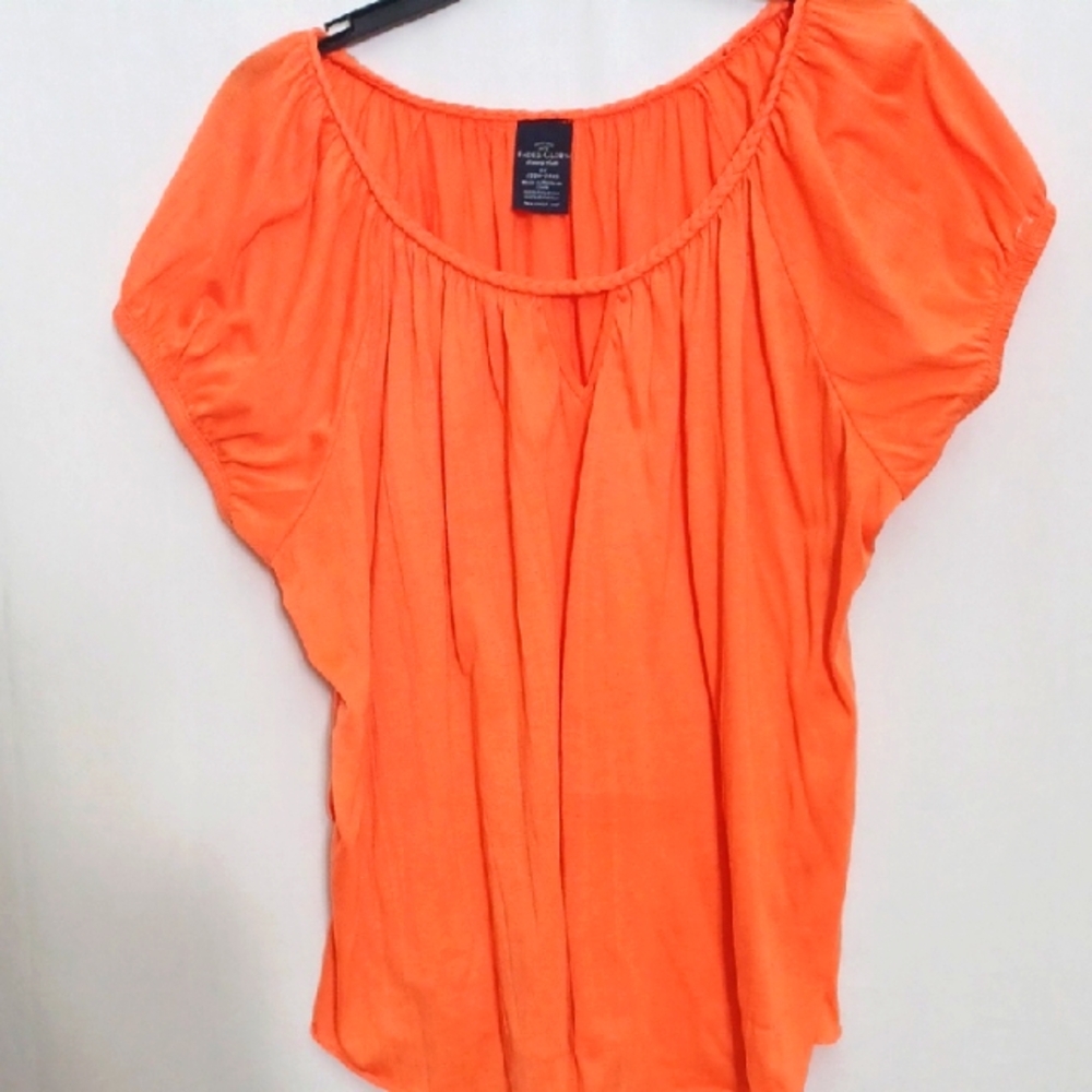 Faded Glory Vibrant Orange Blouse Size 3X (22W-24W)